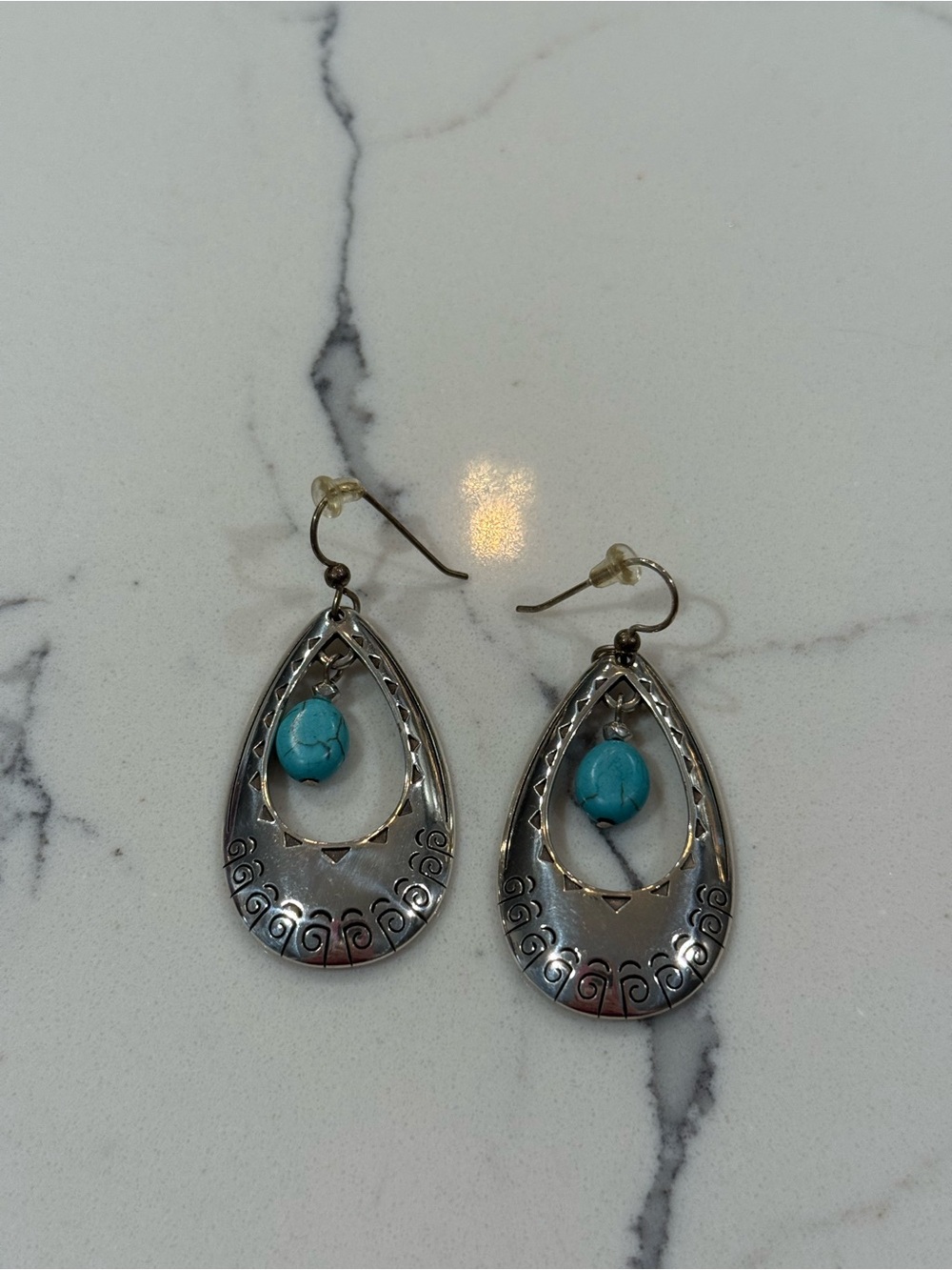 Brighton Santa Fe Turquoise Drop Hook Earrings - Turquoise Jewelry